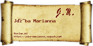 Jóba Marianna névjegykártya